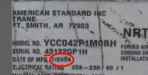 trane serial number date code trane serial number date code