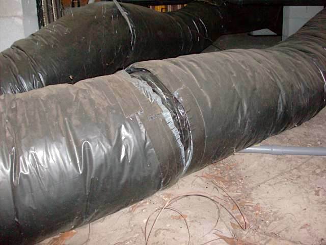 Flexible Ducts Under A Mobile Home