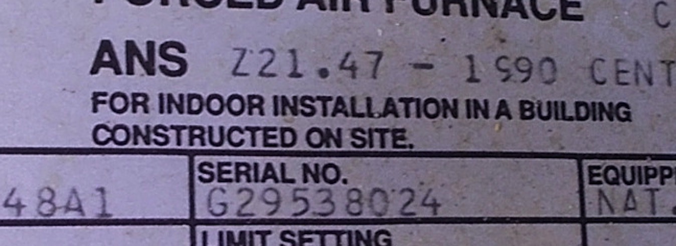 Trane Furnace Age Chart