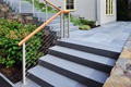 How many exterior steps require a handrail?