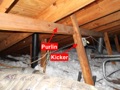 Why is there diagonal bracing at the roof rafters in the attic?